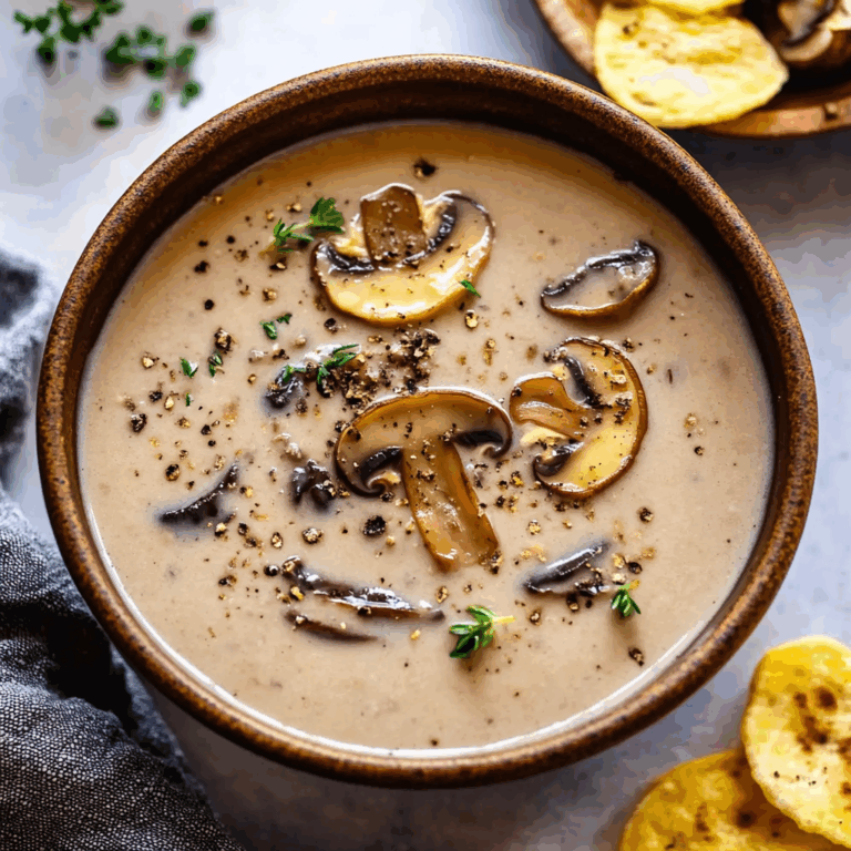 Vegan Creamy Chanterelle Mushroom Soup