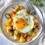 Chicken and Eggs Hash, Southwestern Style